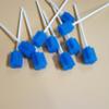 Munkcare Disposable Oral Swabsticks Mouth Cleaning Sponge Swab, Blue Coarse Sponge Plum Blossom Shaped, 150 counts view 2