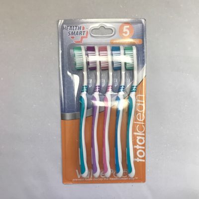 HEALTH SMART TOOTHBRUSH AND TOUNGE CLEANER 5PK MEDIUMBRISTLES