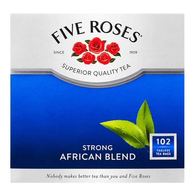 Five Roses Tea - African Blend Strong Tea Bags (Pack of 102 Bags) 250g