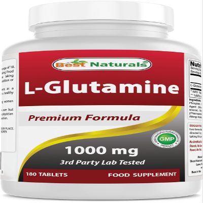 Best Naturals L-Glutamine 1000mg Fuel for Workout (Non-GMO) Tablets, 180 Count