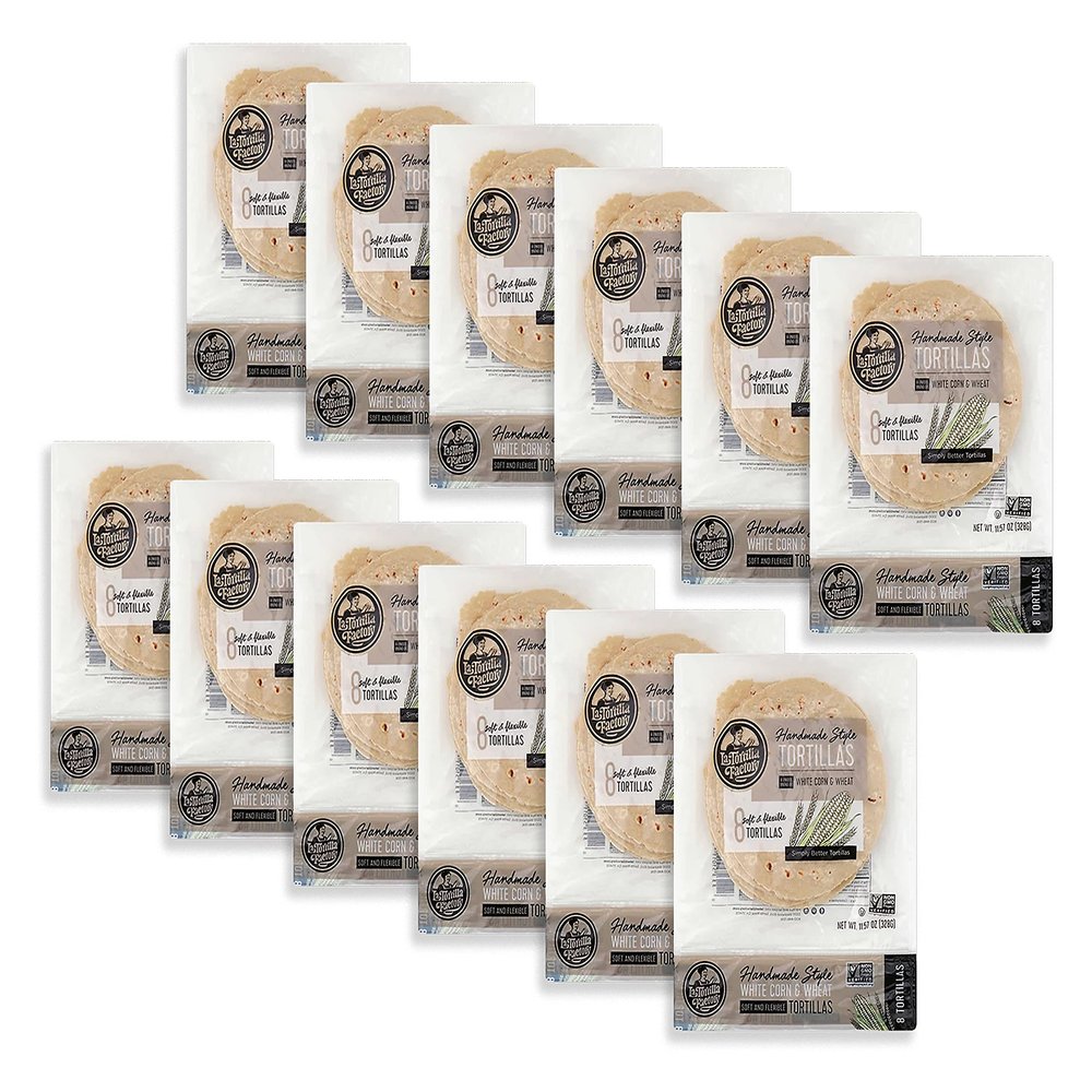 La Tortilla Factory White Corn Whole Grain Tortillas, 11.57 Ounce (Pack of 12)