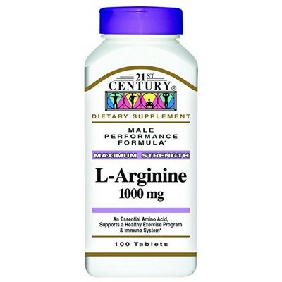 21st Century L-Arginine 1000mg, Maximum Strength 100 ea (Pack of 4)