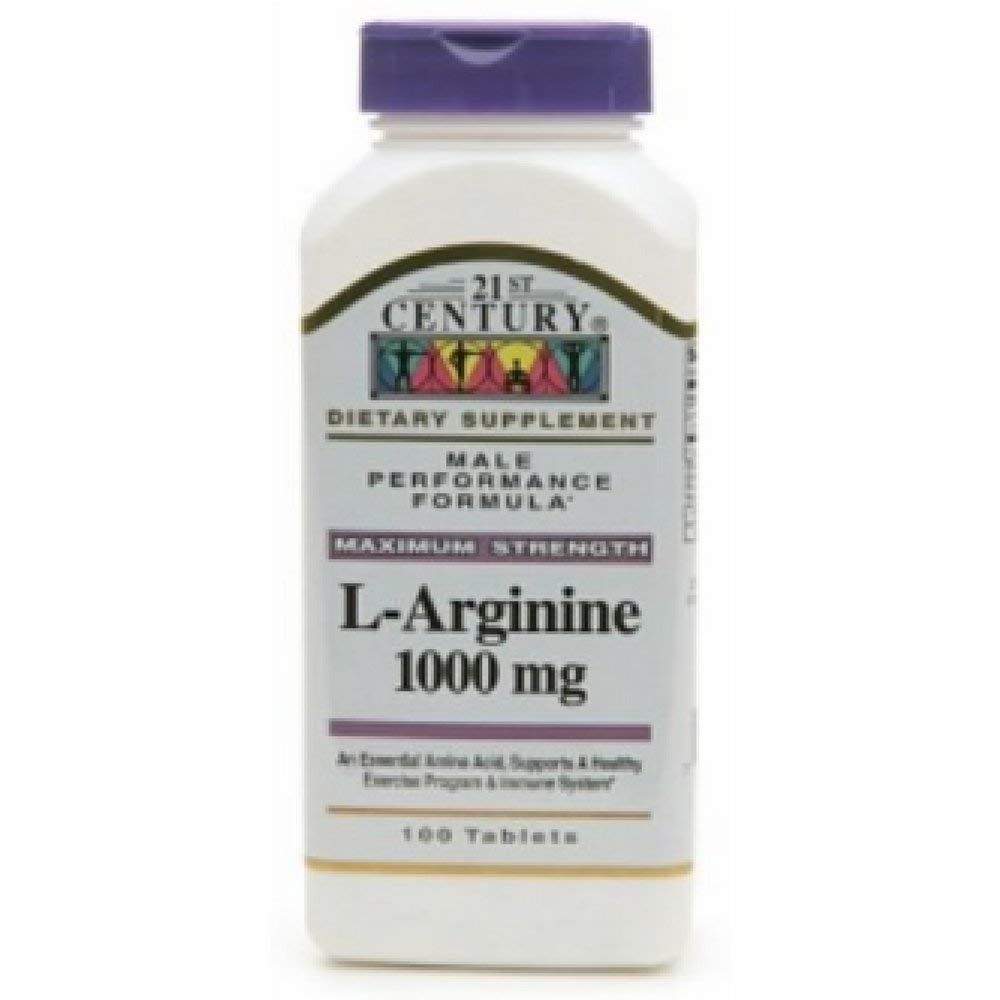 21st Century L-Arginine 1000mg, Maximum Strength 100 ea (Pack of 7)