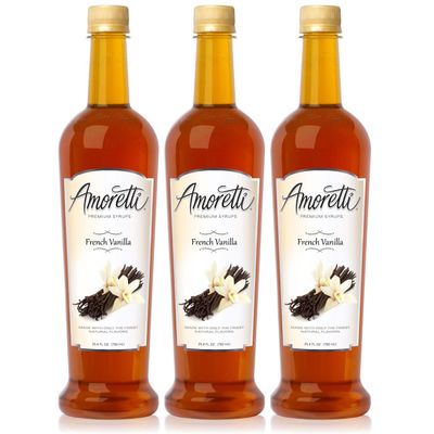 Amoretti Premium French Vanilla Syrup 750ml 3 Pack