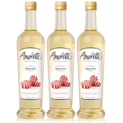 Amoretti Premium Peppermint Syrup 750ml 3 Pack