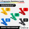 CanDo Graded Pinch Exerciser, Finger Exerciser Hand Therapy Equipment for Recovery, Grip Strength Trainer, Kit with 50 Pinchers view 4