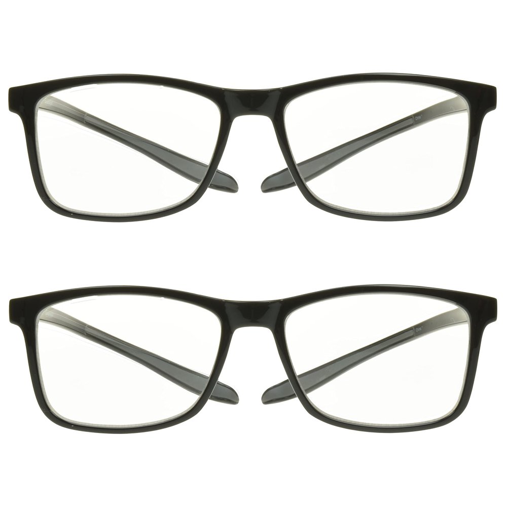 proSPORT Multifocal Progressive 3 Magnifications in 1 Lens No Line Computer Gaming Reading Glasses for Men & Women (Professor - Black & Black/Med -Large, 1.00, multiplier_x)