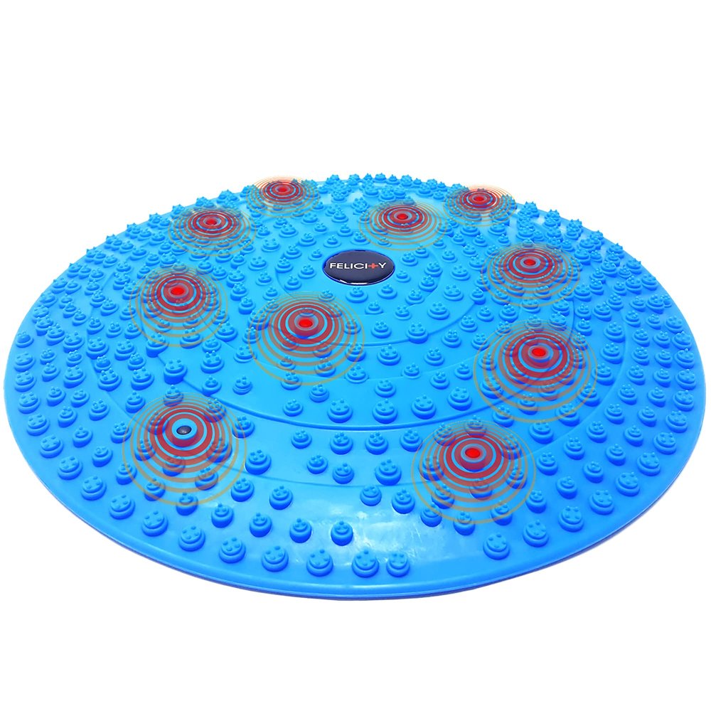 Daiwa Felicity Foot Massager Mat - Reflexology Mat with Magnetic Therapy Acupressure Disc - Ergonomic Acupressure Mat for Feet Relaxation, Pressure Point Pad - (Blue)