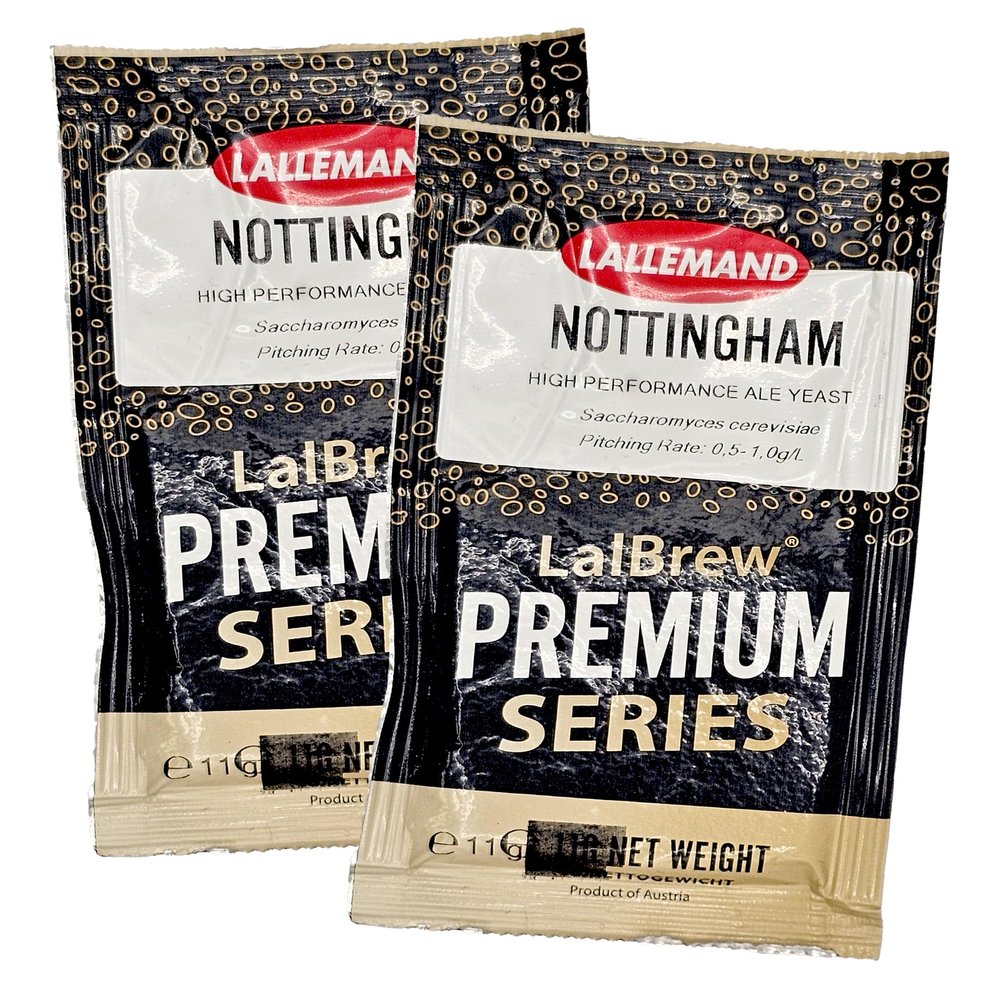 2x Danstar NOTTINGHAM Ale Yeast 11g Fast Fermenting Premium Quality Beers