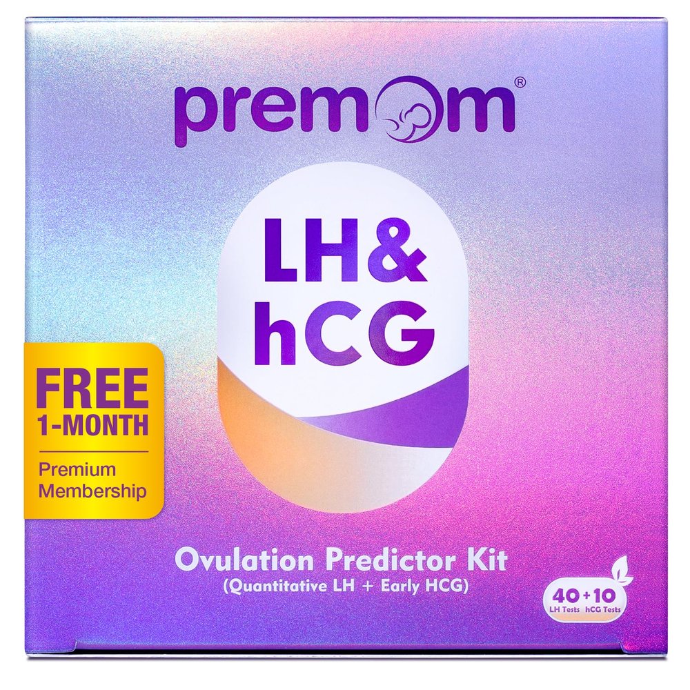 Premom Quantitative Ovulation Predictor Kit40 Ovulation Tests + 10 Pregnancy Tests - Advanced Ovulation Test Strips Combo 40LH+10HCG Test