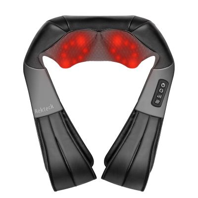 Nekteck Shiatsu Neck Massager with Heat for Pain Relief Deep Tissue, Valentines Day Gifts for Him Her Relaxation Tools, FSA Eligible Back Shoulder Kneading Massage Pillow, HSA Eligible (NOT Cordless)