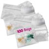 Pill Pouch Bags - (Pack of 100) 3" x 2.75" Pill Baggies and Disposable Plastic Travel Pill Bags with Write-on Labels view 1
