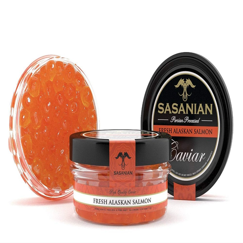 SASANIAN CAVIAR Alaskan Salmon Caviar 4 OZ., 4 OZ