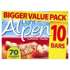 Alpen 10 Bars Lite Summer Fruits Cereal Bars 190 Gram - Pack of 6