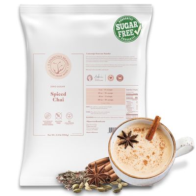 5 SPARROWS Healthy Sugar-Free Spiced Chai Tea Latte Powder - Stevia-Sweetened, Zero Sugar Coffee Creamer for Dirty Chai - Keto-Friendly Flavored Drink Mix, 40oz (2.5lb)