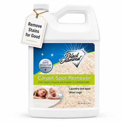 Black Diamond Stoneworks Carpet Spot Remover Carpet & Upholstery Cleaner for Rugs, Couches, Car Seats & Fabric Surfaces Removes Dirt, Pet Messes, Coffee & Wine Stains (1-Gallon)