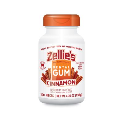 Zellie's | 100% Xylitol Cinnamon Chewing Gum | No Aspartame, Gluten Free, Vegan & Kosher (100 Count - Pack of 1)