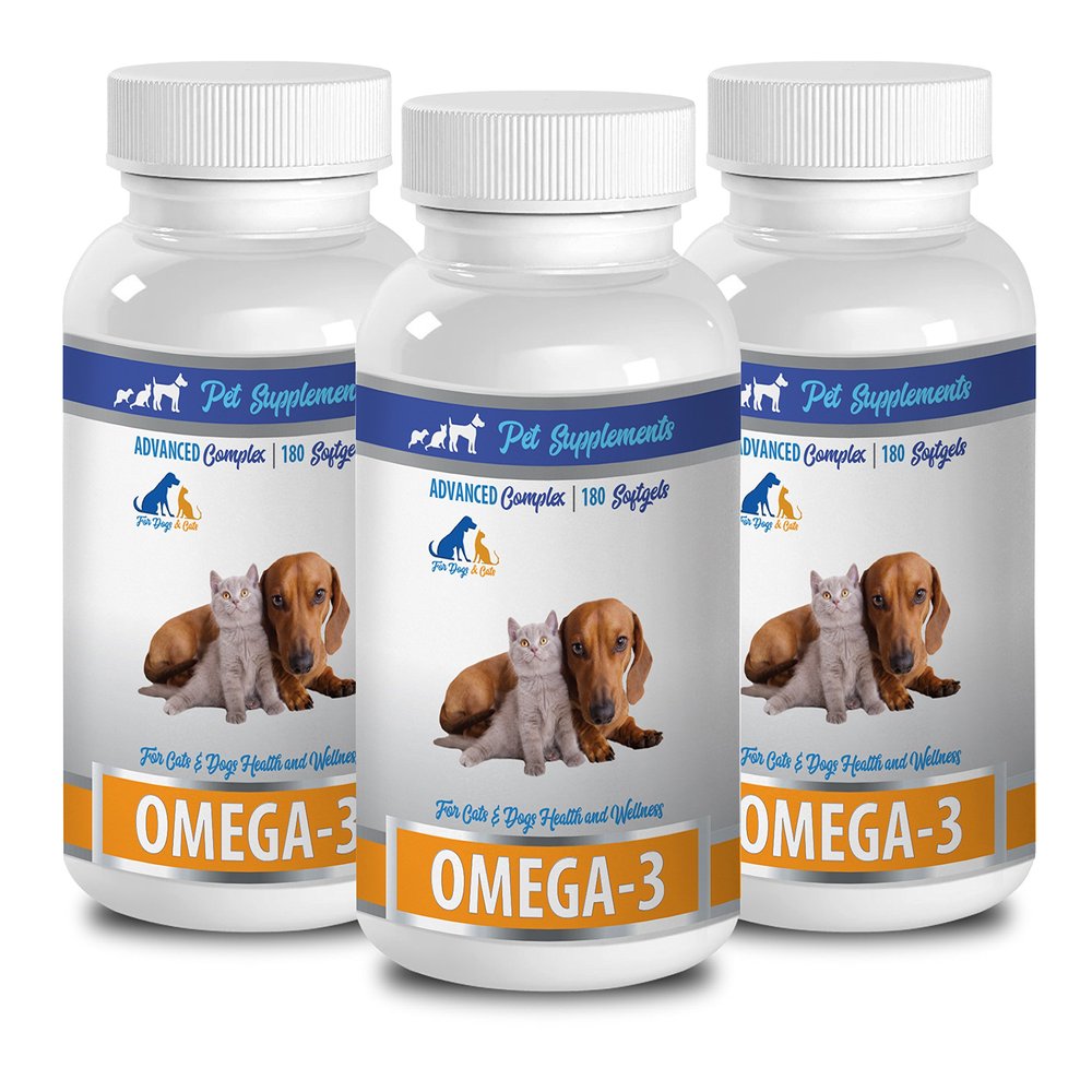 Dog Heart Support - Omega 3 - for Dogs and Cats - Health and Wellness - Omega 3 Fatty acids for Dogs Liquid - 3 Bottle (540 Softgels)