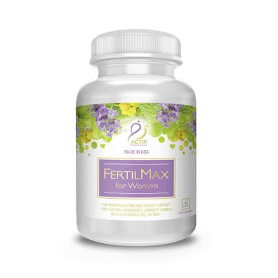 ACTIF FertilMax for Women - #1 Fertility Supplement and Ovulation Support, Maximum Strength, Clinically Proven - Non-GMO, Made in USA, 60 Count