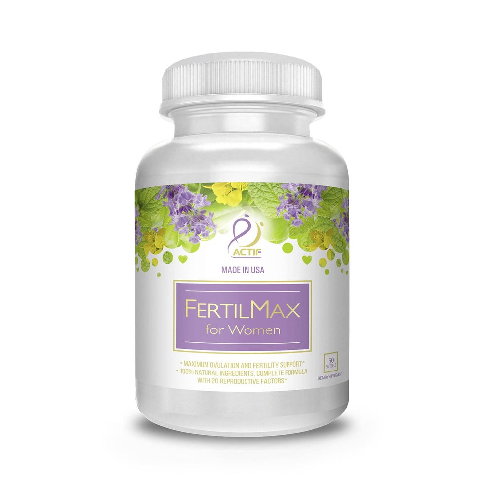 ACTIF FertilMax for Women - #1 Fertility Supplement and Ovulation Support, Maximum Strength, Clinically Proven - Non-GMO, Made in USA, 60 Count