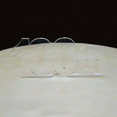 100th Celebration Cake Topper - Clear, 15 cm