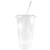 Large Clear Plastic Disposable Cups with Lids & Straws 50 count - 16 oz (ounces) Clear PET Cup for Cold Smoothie, Iced Coffee, Boba, Bubble Tea, Protein Shakes, Cold Drinks (Cups + Flat Lids + Straws) view 2