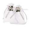 SumDirect Rose Organza Gift Bags - 50Pcs 4x5 inch White Wedding Favor Gift Bags, Jewelry Pouches with Drawstring for Party Wedding Christmas Valentine view 1