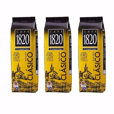Cafe 1820 Molido - Costa Rica Gourmet Ground Premium Coffee - 17.6 oz (500 gr) 3 Pack