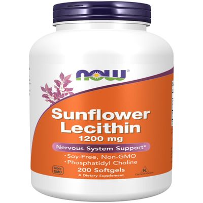 NOW Foods Sunflower Lecithin - Phosphatidyl Choline - 1,200 MG (200 Softgels)