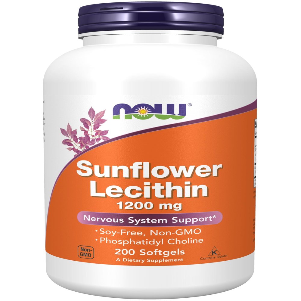 NOW Foods Sunflower Lecithin - Phosphatidyl Choline - 1,200 MG (200 Softgels)