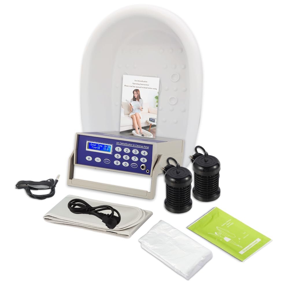 Healcity Ionic Detox Foot Bath Machine Birthday Gift Foot Spa Cleanse Negative Hydrogen System with Professional Tub Basin 10 Liners, 2 Ion Cleanse Arrays (All Accessories Included)
