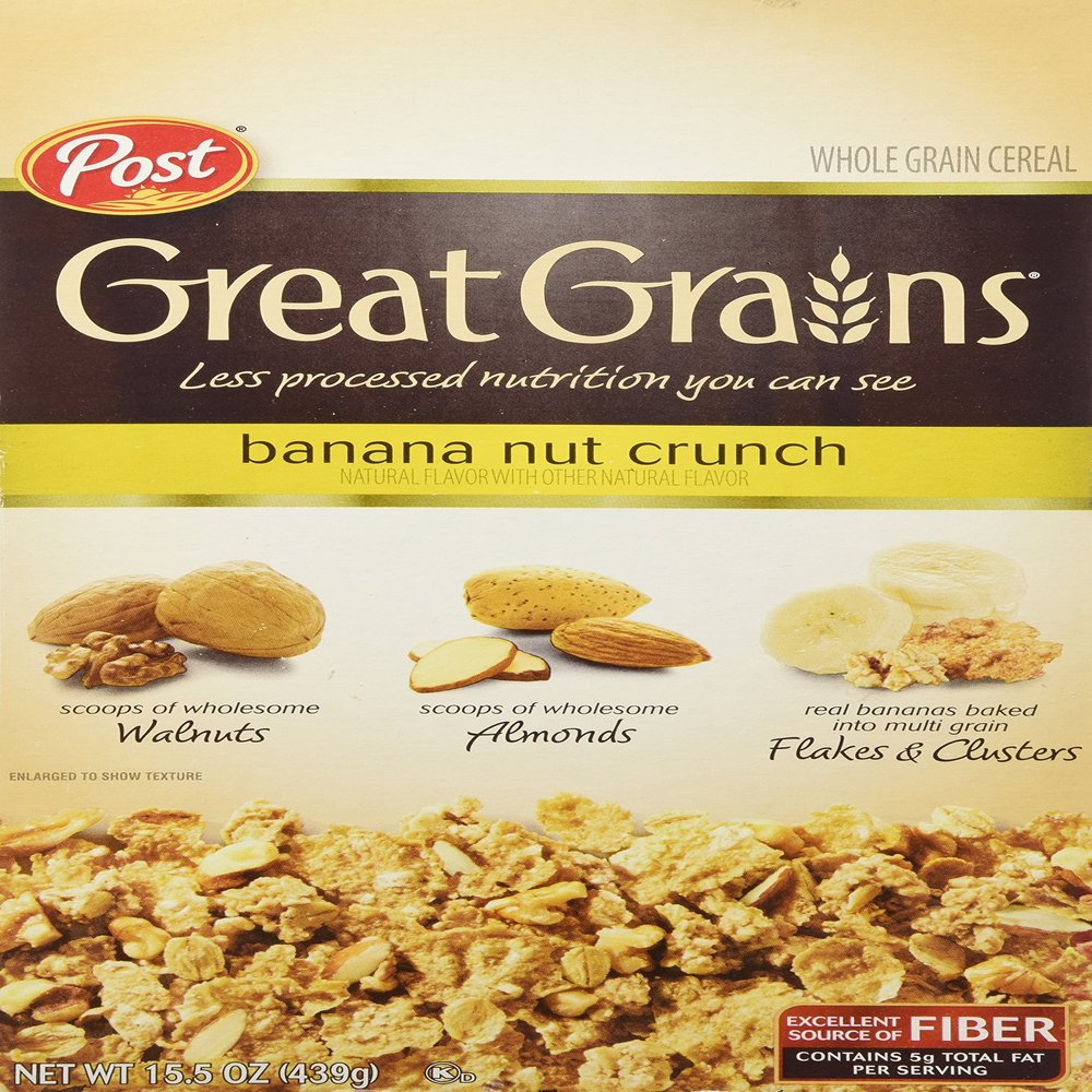 Post Selects Great Grains Banana Nut Crunch Whole Grain Cereal 15.5 Ounce [Pack of 2]