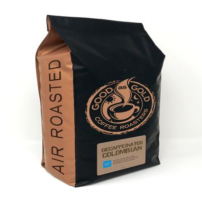 100% Colombian Decaf Coffee - Good As Gold Coffee Roasters - Whole Bean (5lb)