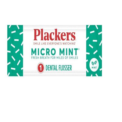 Plackers Micro Mint Dental Floss Picks, Made with Super TufFloss, Protected Fold Away Pick, Easy to Use, Cool Mint, Green, Individually Wrapped, 500 Count
