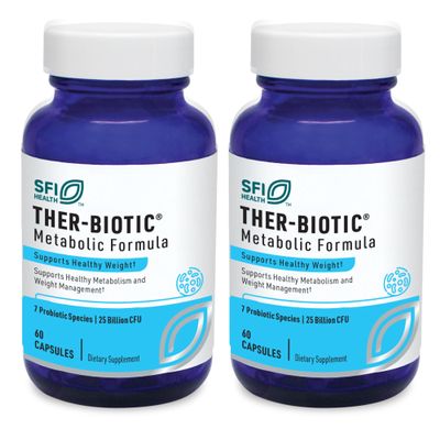 Klaire Labs SFI Health Ther-Biotic Metabolic Formula Probiotic - Supports Metabolism + Immune System - Vegetarian Probiotics - Hypoallergenic, Dairy-Free (60 Capsules / 2 Pack)