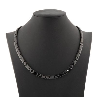 38 Titanium Magnetic Field for Pain Cross Necklace for Men Large Width Germanium Field Therapy Couples Husband Christmas Gifts(19.17(in), Black)