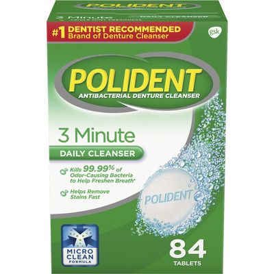 Polident 3 Minute Denture Cleanser Tablets - 84 Count