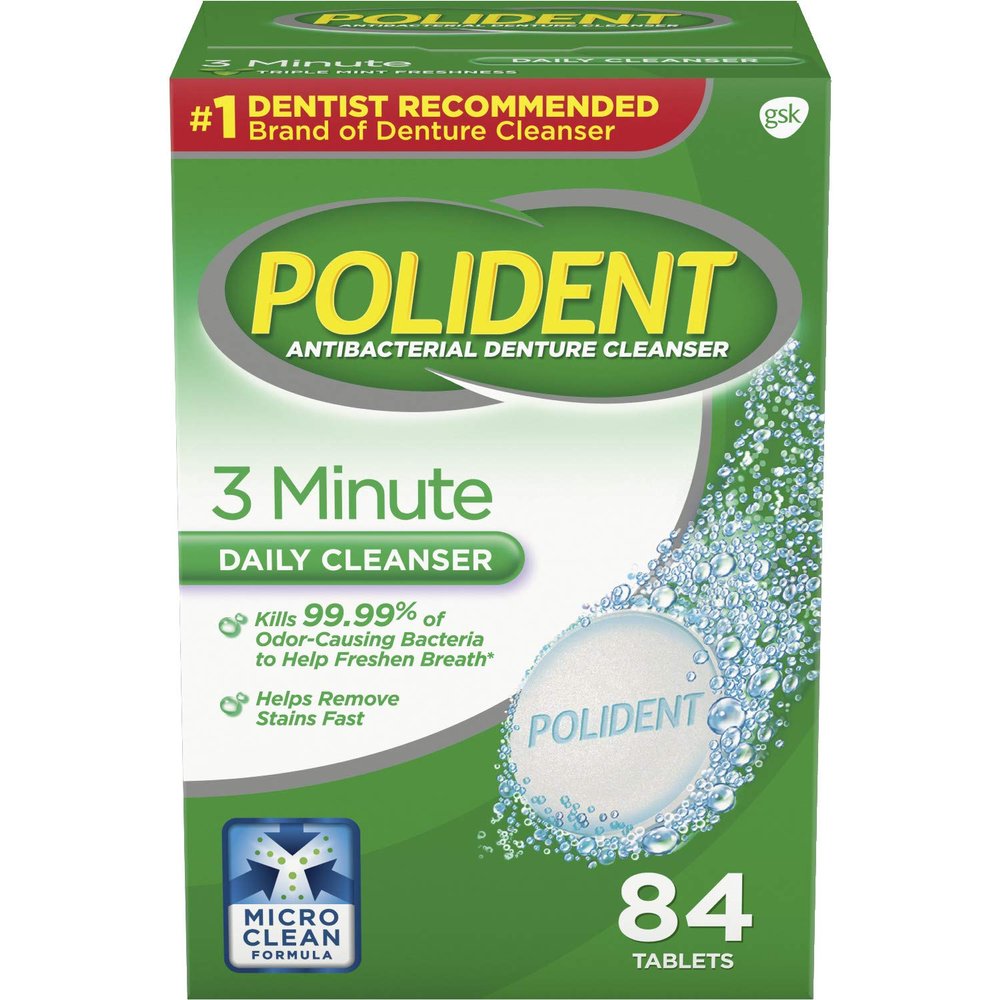 Polident 3 Minute Denture Cleanser Tablets - 84 Count