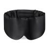 Zenssia 100% Mulberry Silk Sleep Mask Eye Mask for Man and Woman with Adjustable Headband, Full Size Large Sleep Mask & Blindfold for Total Blackout for All Night Sleep, Travel & Nap- Black view 1