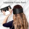 Zenssia 100% Mulberry Silk Sleep Mask Eye Mask for Man and Woman with Adjustable Headband, Full Size Large Sleep Mask & Blindfold for Total Blackout for All Night Sleep, Travel & Nap- Black view 4