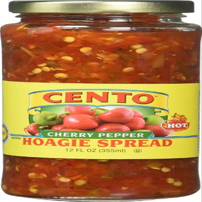 Cento Diced Hot Cherry Peppers, Hoagie Spread 12 Ounce (Pack of 6)