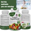 AAMATEC LIFE Organic Superfood Greens Fruits and Veggies Complex - Dietary Supplement with 14 Greens and 14 Fruits & Vegetables with Alfalfa Rich in Antioxidant Organic Ingredients Non-GMO, 60 Count view 3