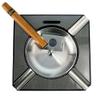 DecoreBay Carbon Fiber Patterned Wooden Cigar Ashtray with 4-Cigar Rests Best Man Gift (Grey) view 3