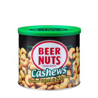 BEER NUTS Cashews | 12 oz. Can - Sweet and Salty