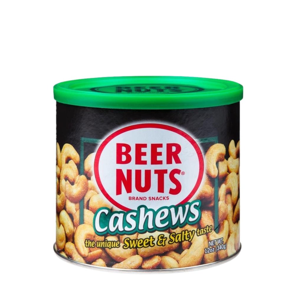BEER NUTS Cashews | 12 oz. Can - Sweet and Salty