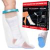 100% Waterproof Adult Cast Covers for Shower Leg, Resuable 28" Long,Easy to wear, Cast shower cover leg,foot bag for showering, post surgery waterproof foot boot covers, Plastic bag to cover leg view 1