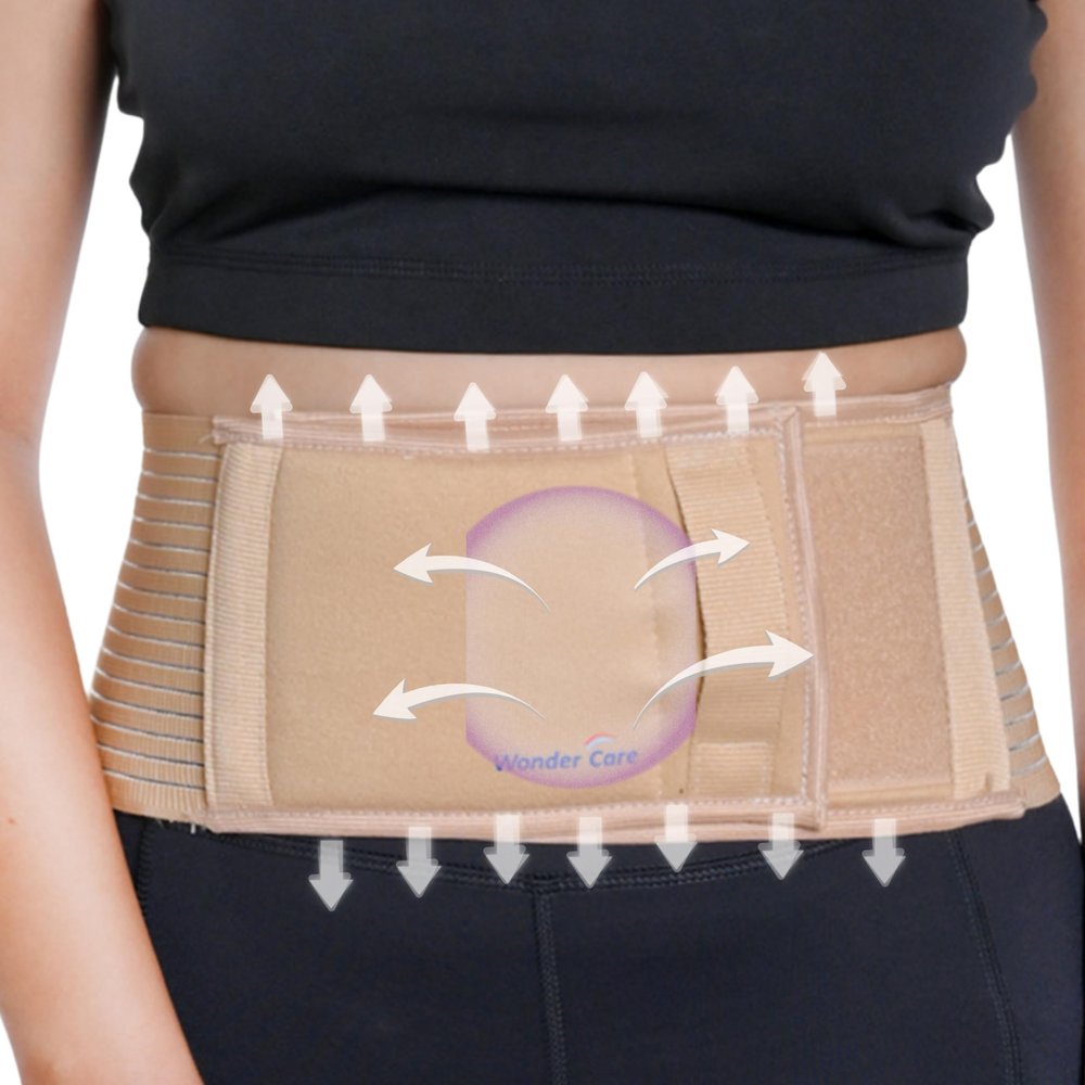 Wonder Care Umbilical Hernia Support Belt for Men and Women, Abdominal Binder Adjustable Truss Support with Compression Pad for Belly Button Hernias, Navel, Ventral and Incisional Hernias, 3XL