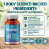 1 Body 60 Billion Probiotics for Men & Women, Gut Health for Men & Women with Prebiotics, Digestive Enzymes, Zinc & L-Glutamine, Supports Digestive Comfort, Non-GMO, 60 Vegan Probiotic Capsules view 4