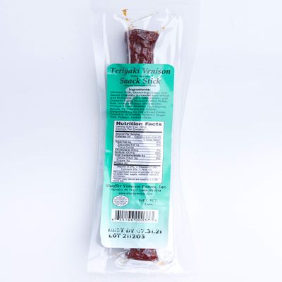 1 oz Teriyaki Venison Snack Stick (30 Individual sticks/box)
