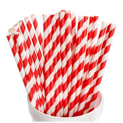 Package of 48 Old Fashion Look Red and White Paper Straws From the David Tutera Bridal Collection